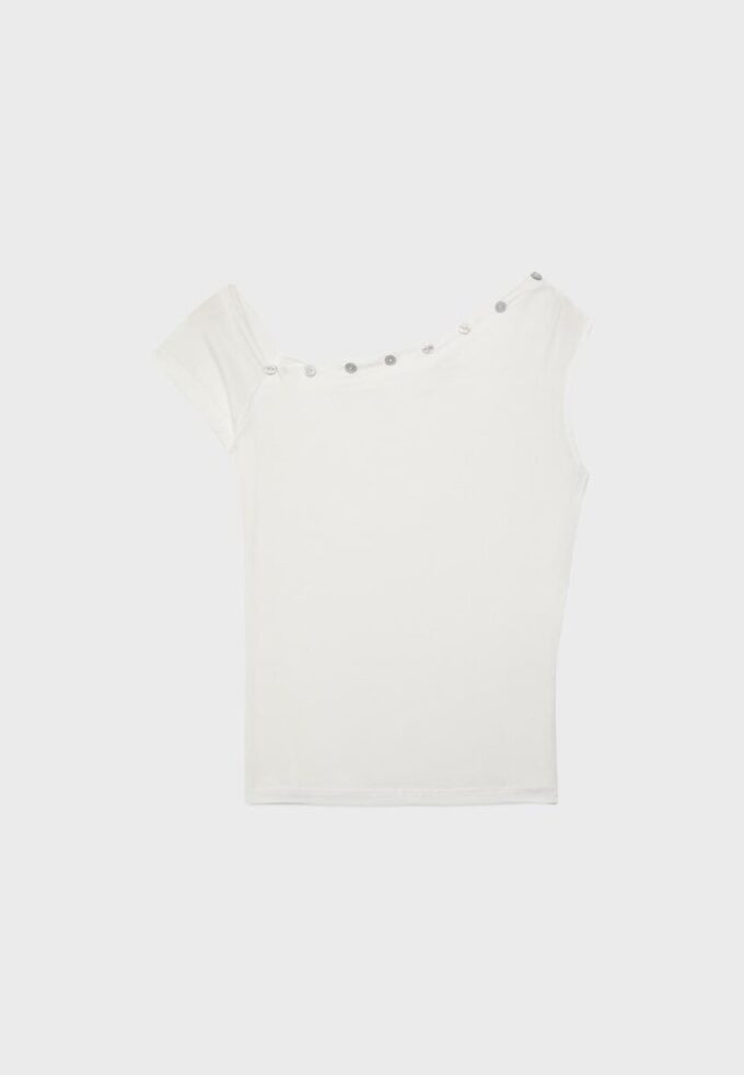 Ασύμμετρο T-shirt με κουμπιά Ασύμμετρο T-shirt με κουμπιά