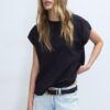 B06 Βασικό T-shirt με πεσμένους ώμους B06 Βασικό T-shirt με πεσμένους ώμους