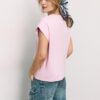 B06 Βασικό T-shirt με πεσμένους ώμους