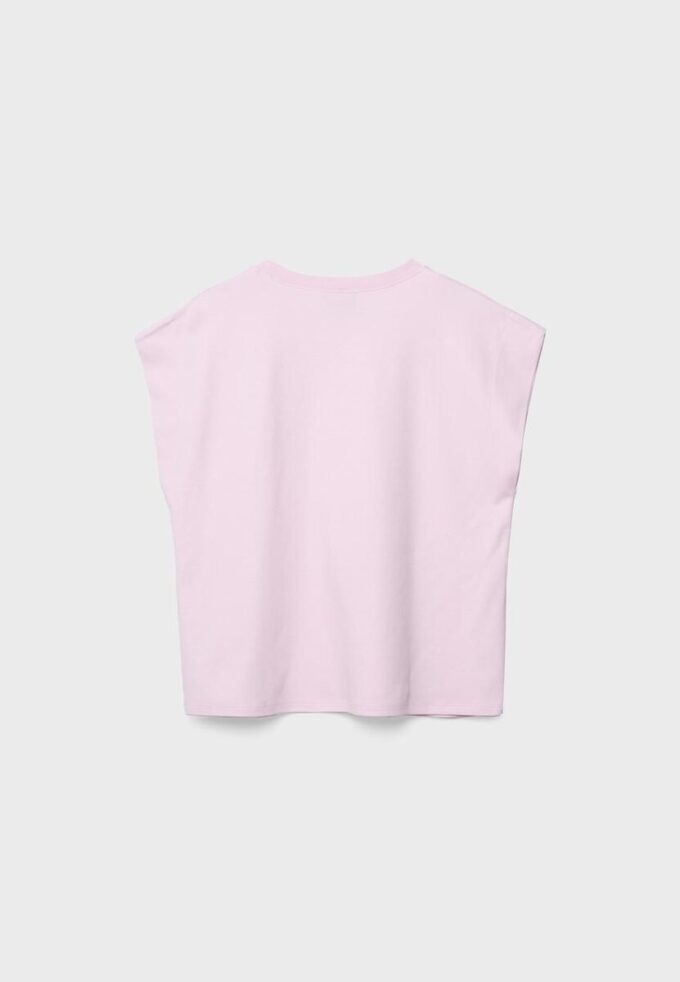 B06 Βασικό T-shirt με πεσμένους ώμους