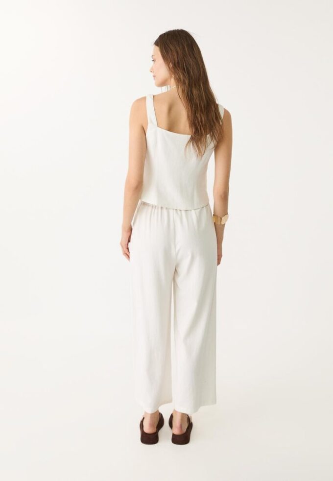 Culotte με πιέτες από μείγμα λινού Culotte με πιέτες από μείγμα λινού