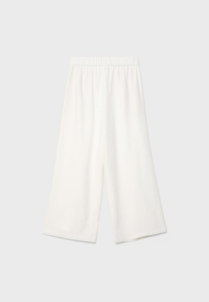 Culotte με πιέτες από μείγμα λινού Culotte με πιέτες από μείγμα λινού