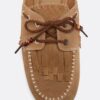 Δερμάτινα Loafers χωρίς πίσω μέρος με διακοσμητικά στοιχεία