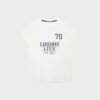 Εφαρμοστό T-shirt με δαντέλα και γραφικά στοιχεία