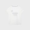 Εφαρμοστό T-shirt με δαντέλα και γραφικά στοιχεία