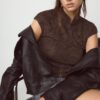 Φλοκωμένο T-shirt σε στυλ Qipao Φλοκωμένο T-shirt σε στυλ Qipao