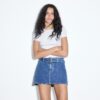 Φούστα-Skort από τζιν με ζώνη Φούστα-Skort από τζιν με ζώνη