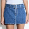 Φούστα-Skort από τζιν με ζώνη Φούστα-Skort από τζιν με ζώνη