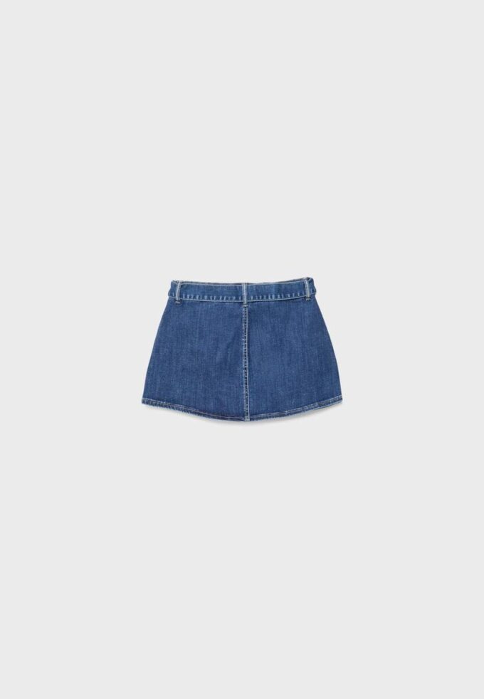 Φούστα-Skort από τζιν με ζώνη Φούστα-Skort από τζιν με ζώνη