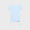 Κοντά T-shirt με πτυχώσεις στα πλάγια Κοντά T-shirt με πτυχώσεις στα πλάγια