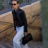 Κοντό σακάκι με εφέ δερμάτινο Κοντό σακάκι με εφέ δερμάτινο
