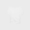 Κοντομάνικο T-shirt με λαιμόκοψη και πτυχώσεις