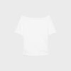 Κοντομάνικο T-shirt με λαιμόκοψη και πτυχώσεις