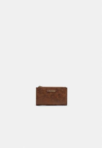 Λαμπερό πορτοφόλι καρτών με φερμουάρ