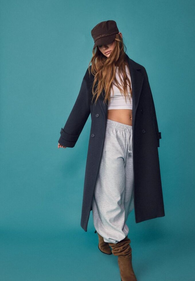 Μακρύ παλτό Oversize με απαλή υφή Μακρύ παλτό Oversize με απαλή υφή