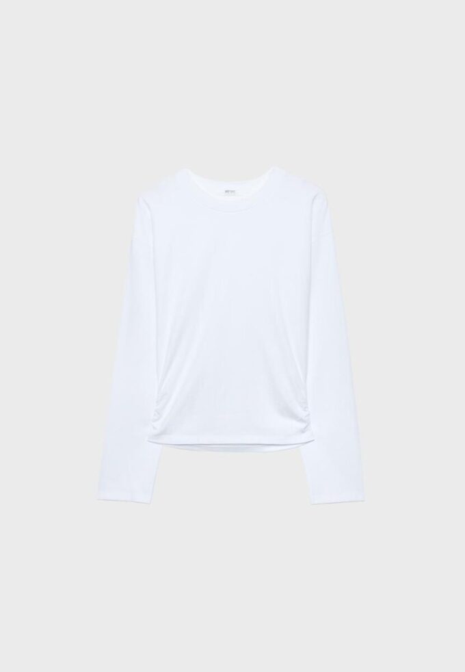 Μακρυμάνικο T-shirt με πτυχώσεις
