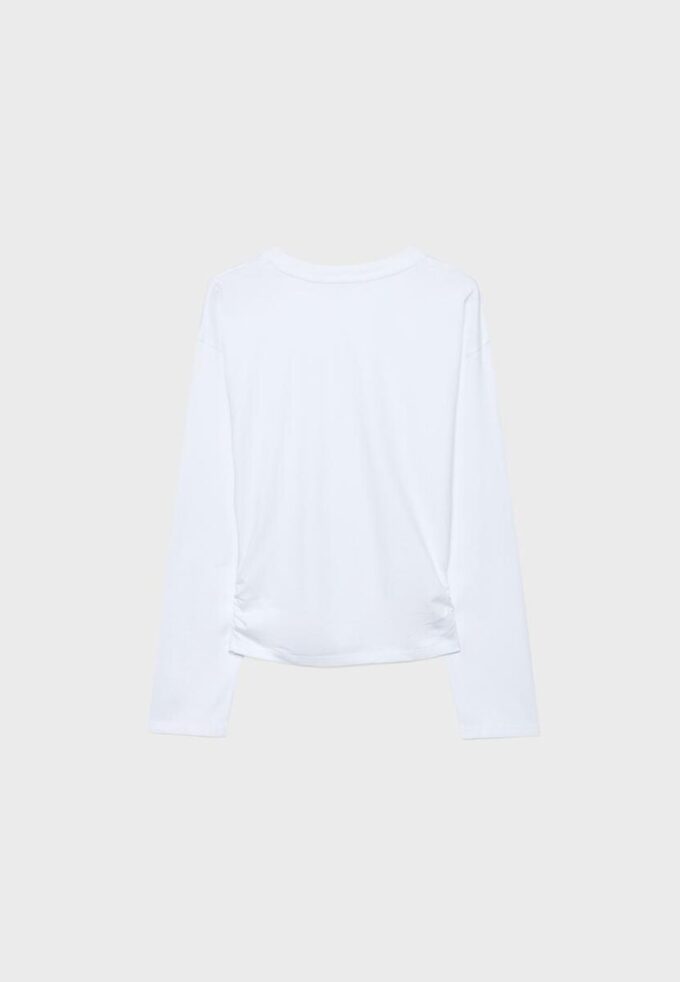 Μακρυμάνικο T-shirt με πτυχώσεις