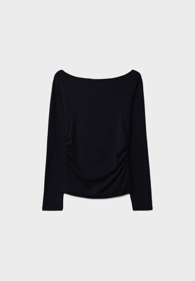 Μακρυμάνικο T-shirt με πτυχώσεις Μακρυμάνικο T-shirt με πτυχώσεις