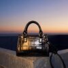 Μίνι τσάντα τύπου tote με εφέ καρύδας