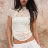 Μπλούζα κοντομάνικη σε στυλ Qipao Μπλούζα κοντομάνικη σε στυλ Qipao