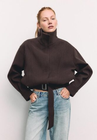 Μπουφάν bomber oversize με απαλή υφή