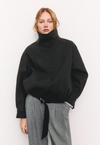 Μπουφάν bomber oversize με απαλή υφή