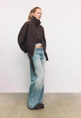 Μπουφάν bomber oversize με απαλή υφή