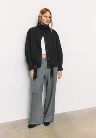 Μπουφάν bomber oversize με απαλή υφή