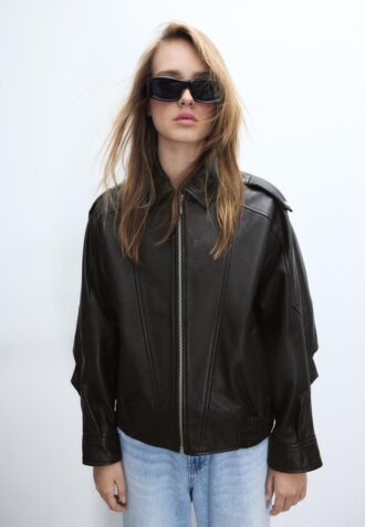 Μπουφάν δέρματος oversize