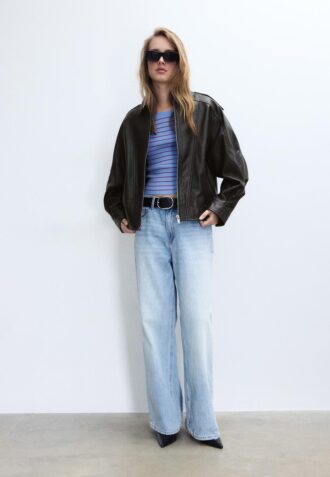 Μπουφάν δέρματος oversize