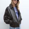 Μπουφάν δέρματος oversize