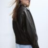 Μπουφάν δέρματος oversize