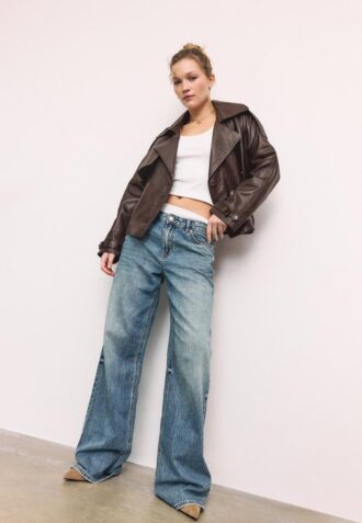 Oversize καμπαρντίνα 100% δερμάτινη