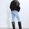 Oversize μπουφάν με πτερύγιο από 100% δερμάτινο δέρμα Oversize μπουφάν με πτερύγιο από 100% δερμάτινο δέρμα