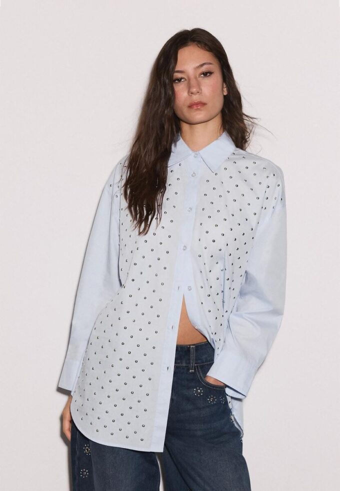 Oversize πουκάμισο με καρφιά