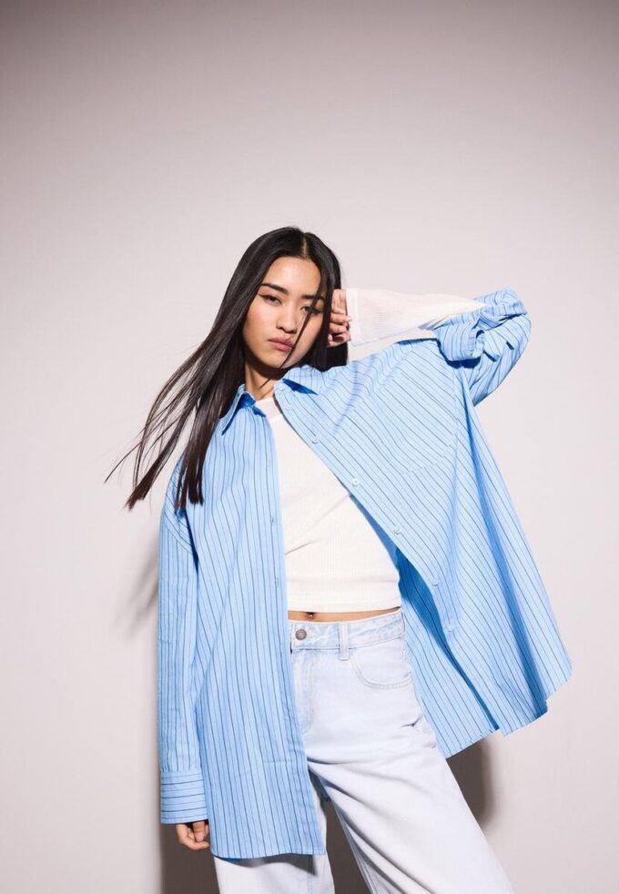 Oversize ριγέ πουκάμισο