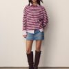 Oversize ριγέ T-shirt με μακριά μανίκια Oversize ριγέ T-shirt με μακριά μανίκια