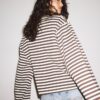 Oversize ριγέ T-shirt με μακριά μανίκια Oversize ριγέ T-shirt με μακριά μανίκια