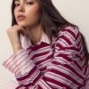 Oversize ριγέ T-shirt με μακριά μανίκια Oversize ριγέ T-shirt με μακριά μανίκια