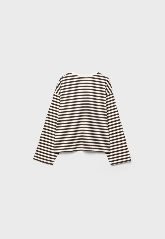 Oversize ριγέ T-shirt με μακριά μανίκια Oversize ριγέ T-shirt με μακριά μανίκια