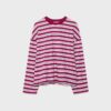 Oversize ριγέ T-shirt με μακριά μανίκια Oversize ριγέ T-shirt με μακριά μανίκια