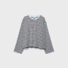Oversize ριγέ T-shirt με μακριά μανίκια Oversize ριγέ T-shirt με μακριά μανίκια