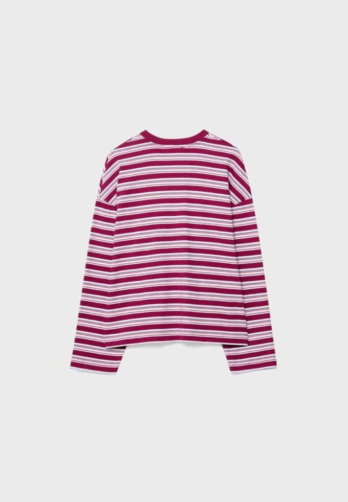 Oversize ριγέ T-shirt με μακριά μανίκια Oversize ριγέ T-shirt με μακριά μανίκια