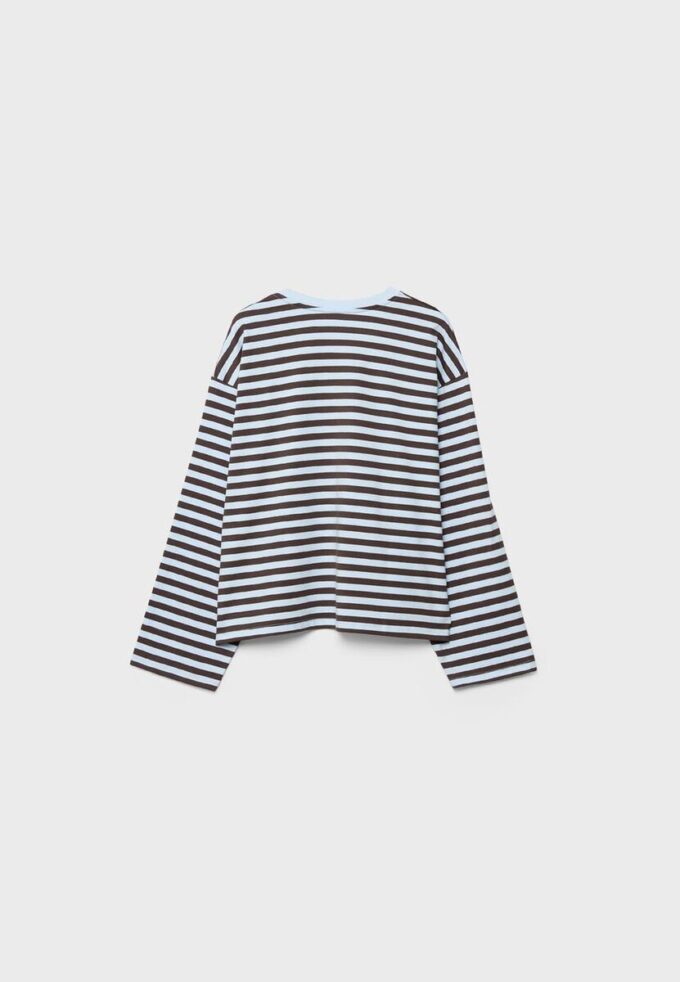 Oversize ριγέ T-shirt με μακριά μανίκια Oversize ριγέ T-shirt με μακριά μανίκια