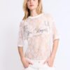 Oversize T-shirt από δαντέλα με γραφικά στοιχεία
