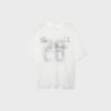 Oversize T-shirt από δαντέλα με γραφικά στοιχεία