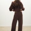 Παντελόνι Jogger με απαλή υφή και Wide Leg και λεπτομέρεια ραφής μπροστά Παντελόνι Jogger με απαλή υφή και Wide Leg και λεπτομέρεια ραφής μπροστά