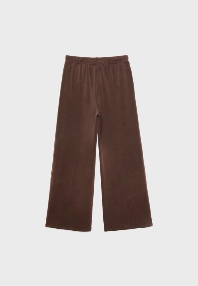 Παντελόνι Jogger με απαλή υφή και Wide Leg και λεπτομέρεια ραφής μπροστά Παντελόνι Jogger με απαλή υφή και Wide Leg και λεπτομέρεια ραφής μπροστά