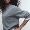 Πλεκτό T-shirt με στρογγυλό λαιμό