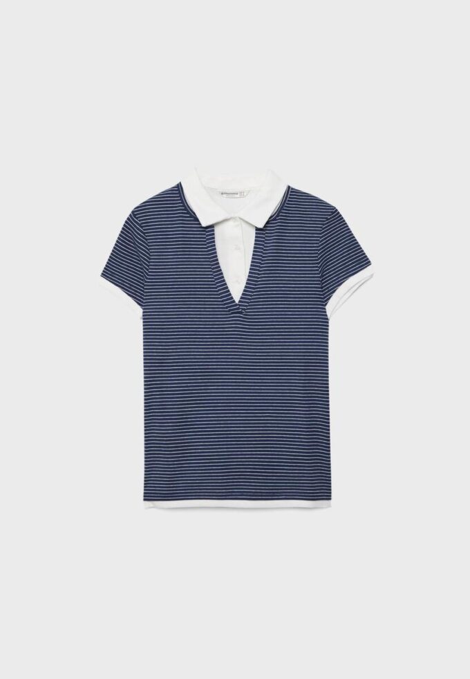 Πολό T-shirt διπλής στρώσης με κοντά μανίκια Πολό T-shirt διπλής στρώσης με κοντά μανίκια